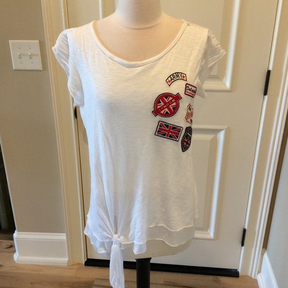 White top B Original Boutique Shirt Womens Small - Picture 3 of 5